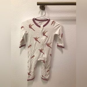 Kyte baby zipper romper// 3-6 months // print is Hummingbird